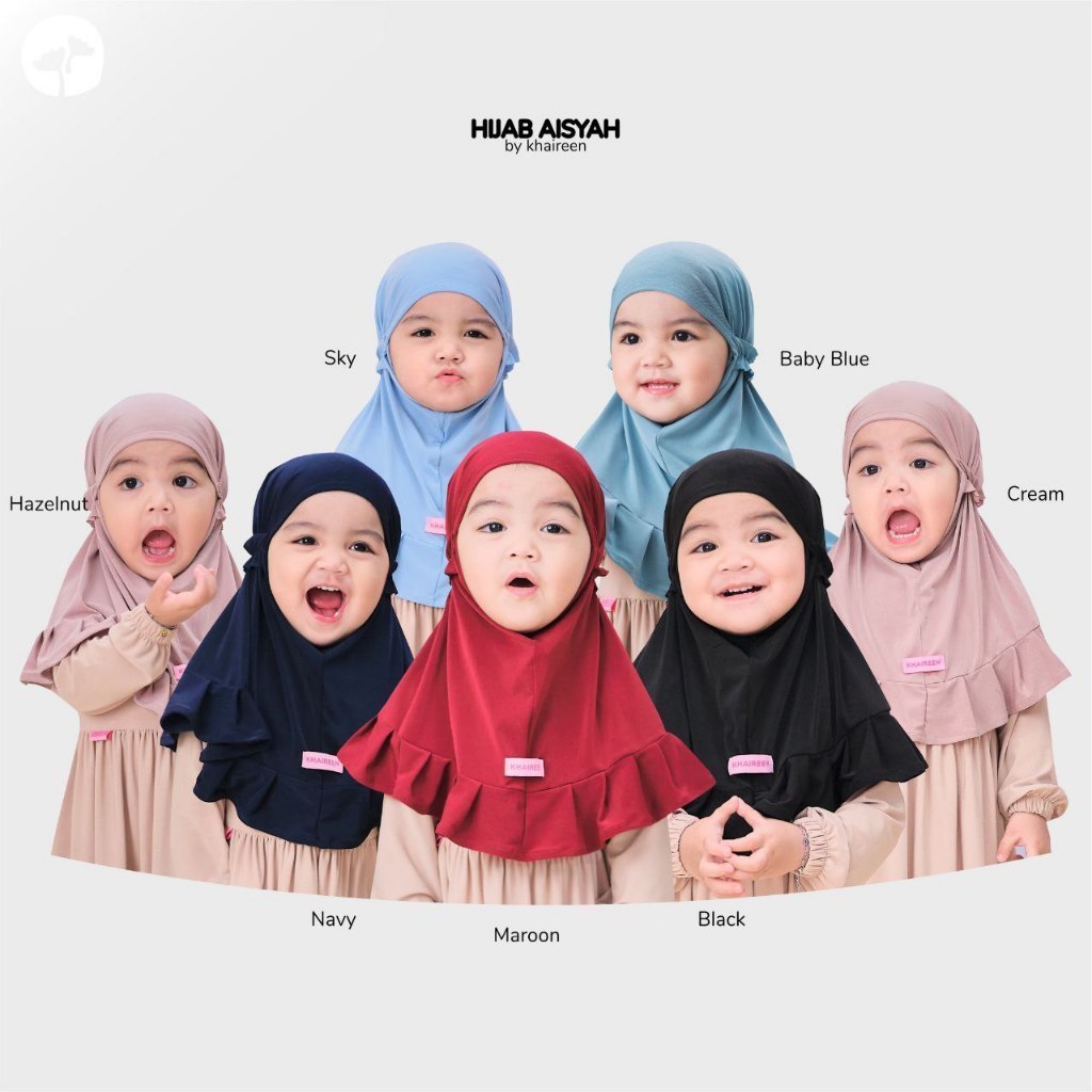 KHAIREEN Hijab Aisyah (0-9 Tahun) Hijab Instan Anak Hijab Anak Jersey Adem