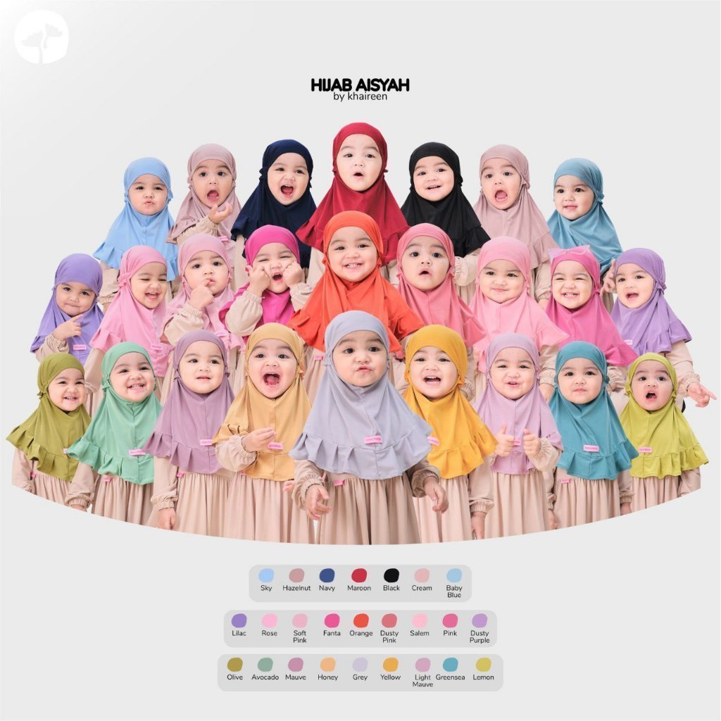 KHAIREEN Hijab Aisyah (0-9 Tahun) Hijab Instan Anak Hijab Anak Jersey Adem