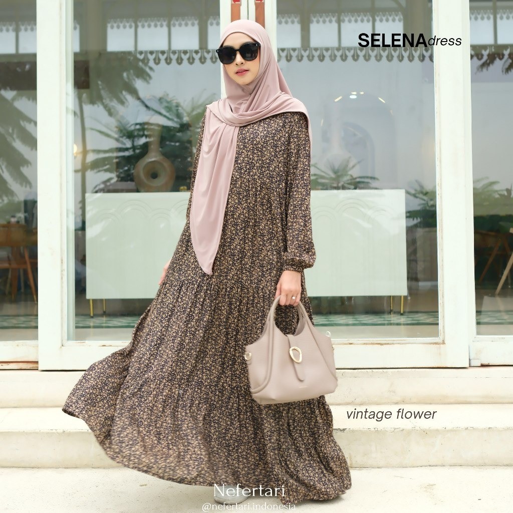 NEFERTARI Selena Dress Gamis Katun Dewasa Dress Dewasa Remaja