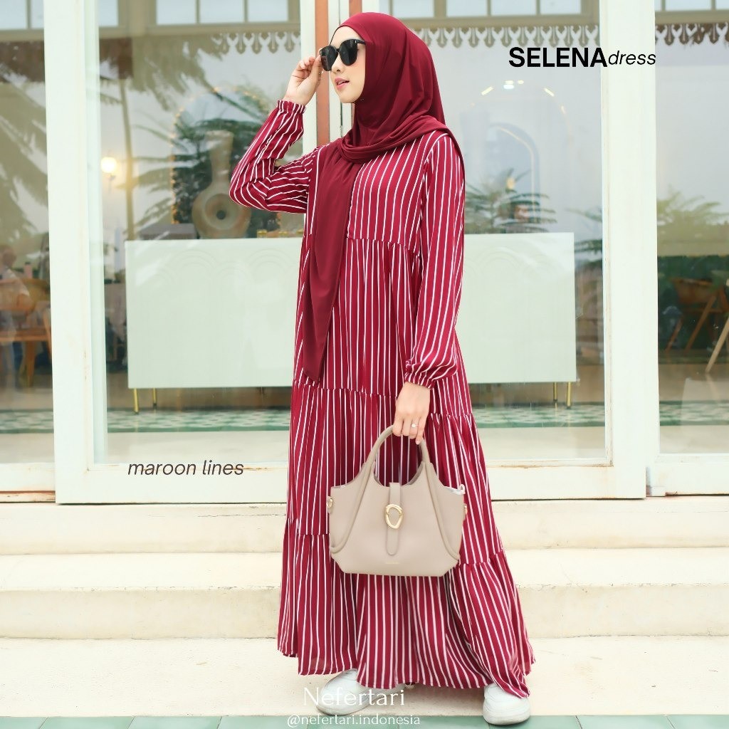 NEFERTARI Selena Dress Gamis Katun Dewasa Dress Dewasa Remaja