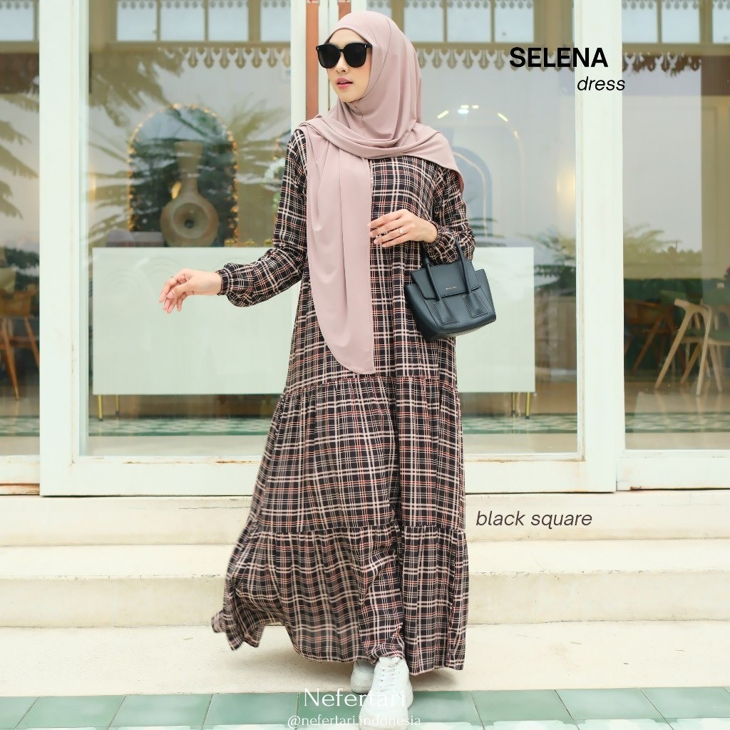 NEFERTARI Selena Dress Gamis Katun Dewasa Dress Dewasa Remaja