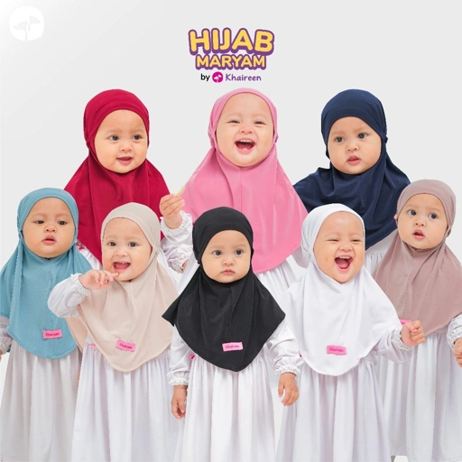 Image of KHAIREEN Hijab Maryam (0-9 Tahun) Hijab Anak Jersey Kerudung Anak Daily Adem