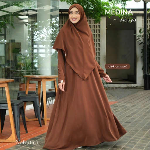 Image of NEFERTARI Medina Abaya Gamis Marbella Silk Anti UV Premium Dress Panjang Wanita Dewasa Remaja