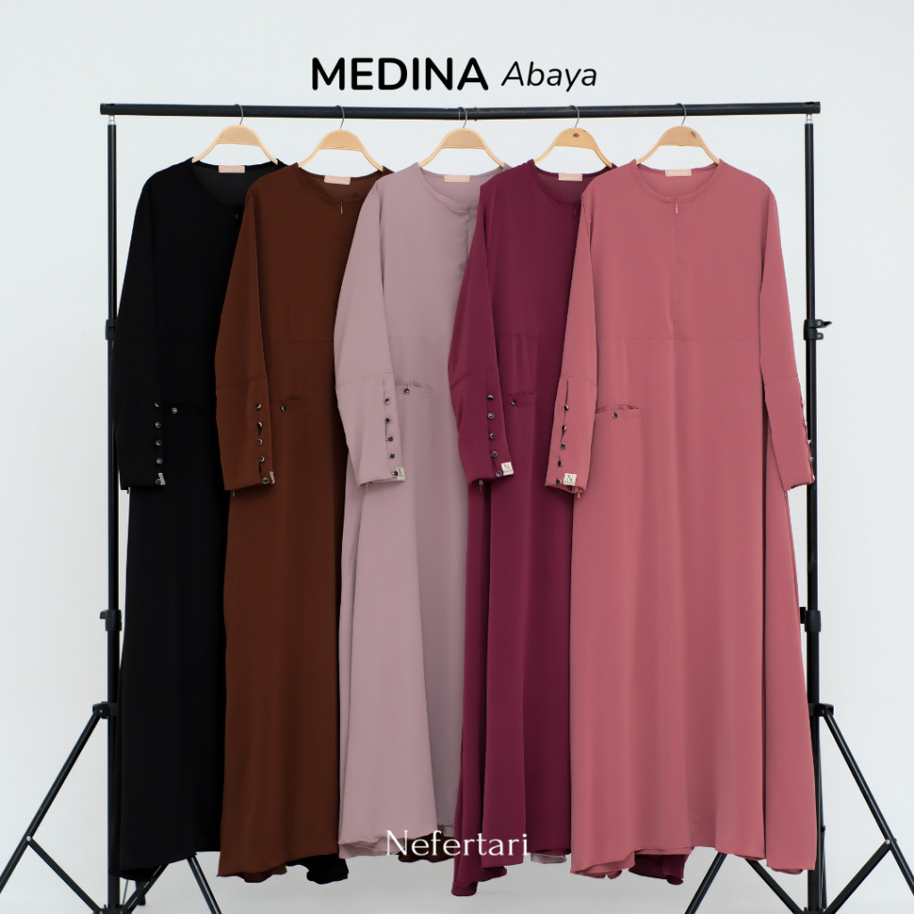 NEFERTARI Medina Abaya Gamis Marbella Silk Anti UV Premium Dress Panjang Wanita Dewasa Remaja