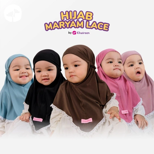 Image of KHAIREEN Hijab Maryam Lace (0-10 Tahun) Hijab Anak Daily Adem Jersey Import Premium