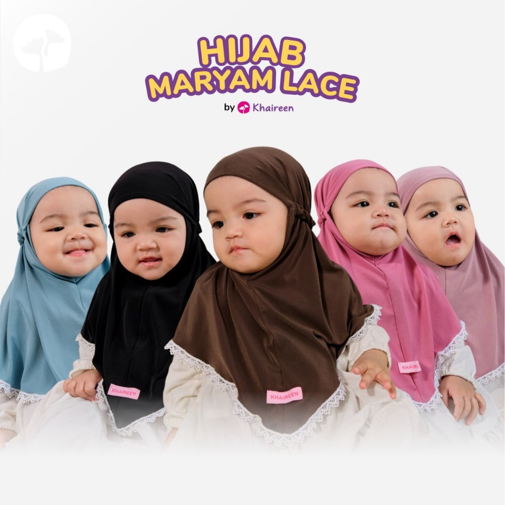 KHAIREEN Hijab Maryam Lace (0-10 Tahun) Hijab Anak Daily Adem Jersey Import Premium