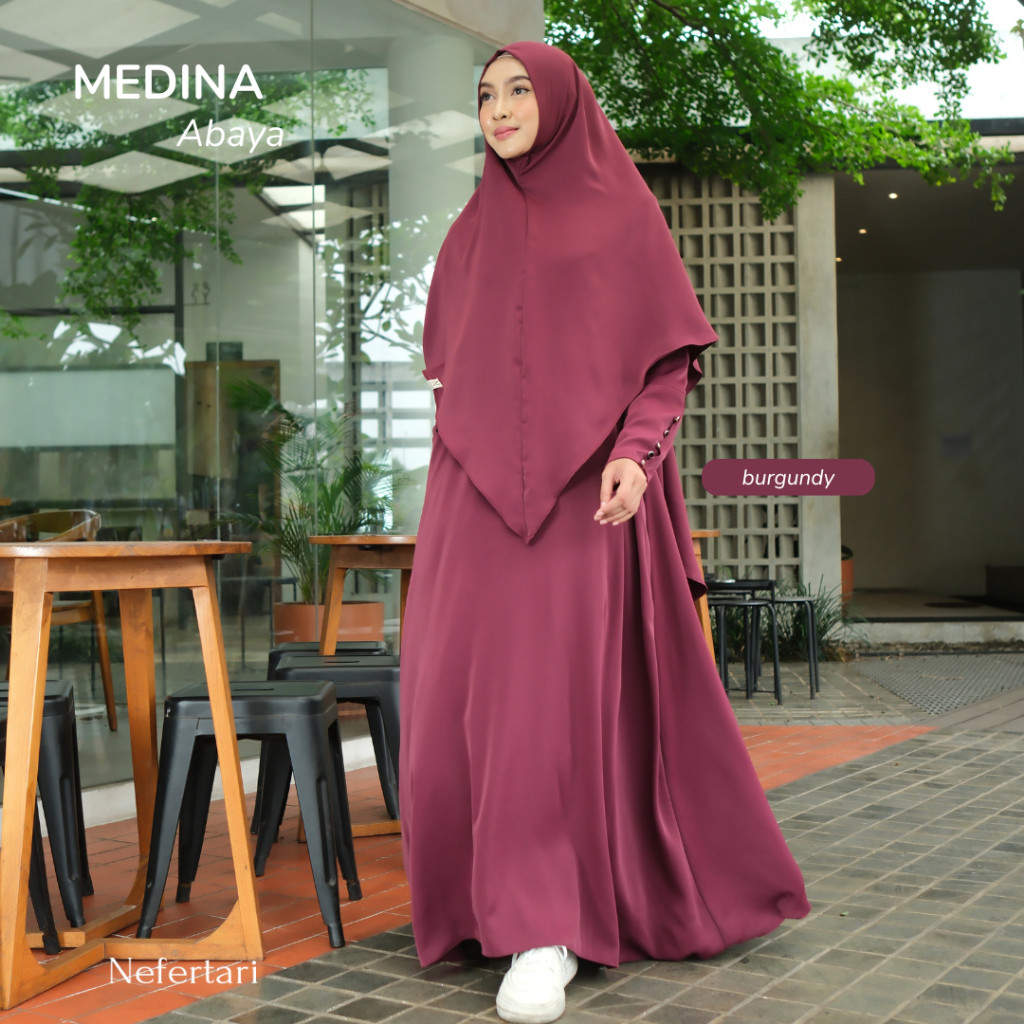 NEFERTARI Medina Abaya Gamis Marbella Silk Anti UV Premium Dress Panjang Wanita Dewasa Remaja
