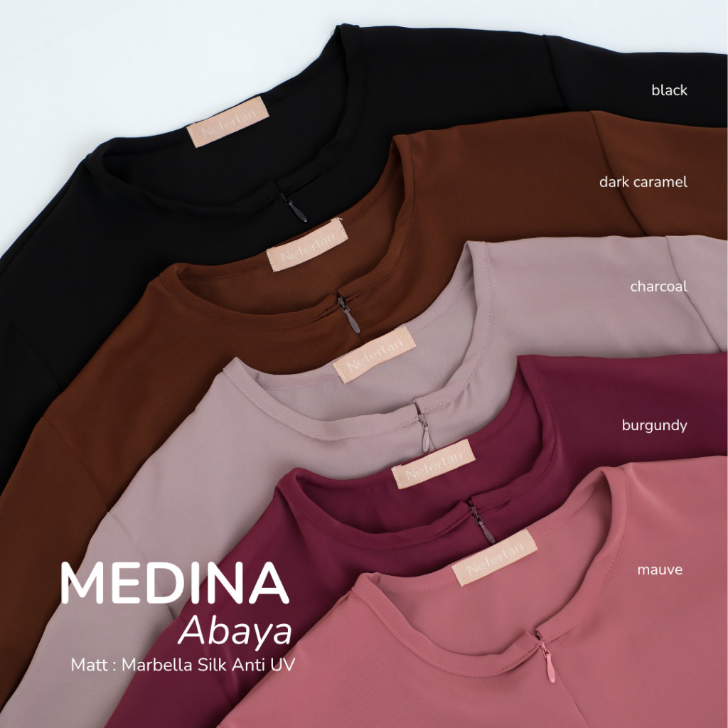 NEFERTARI Medina Abaya Gamis Marbella Silk Anti UV Premium Dress Panjang Wanita Dewasa Remaja