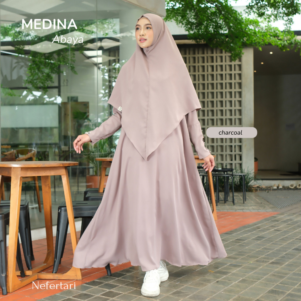 NEFERTARI Medina Abaya Gamis Marbella Silk Anti UV Premium Dress Panjang Wanita Dewasa Remaja