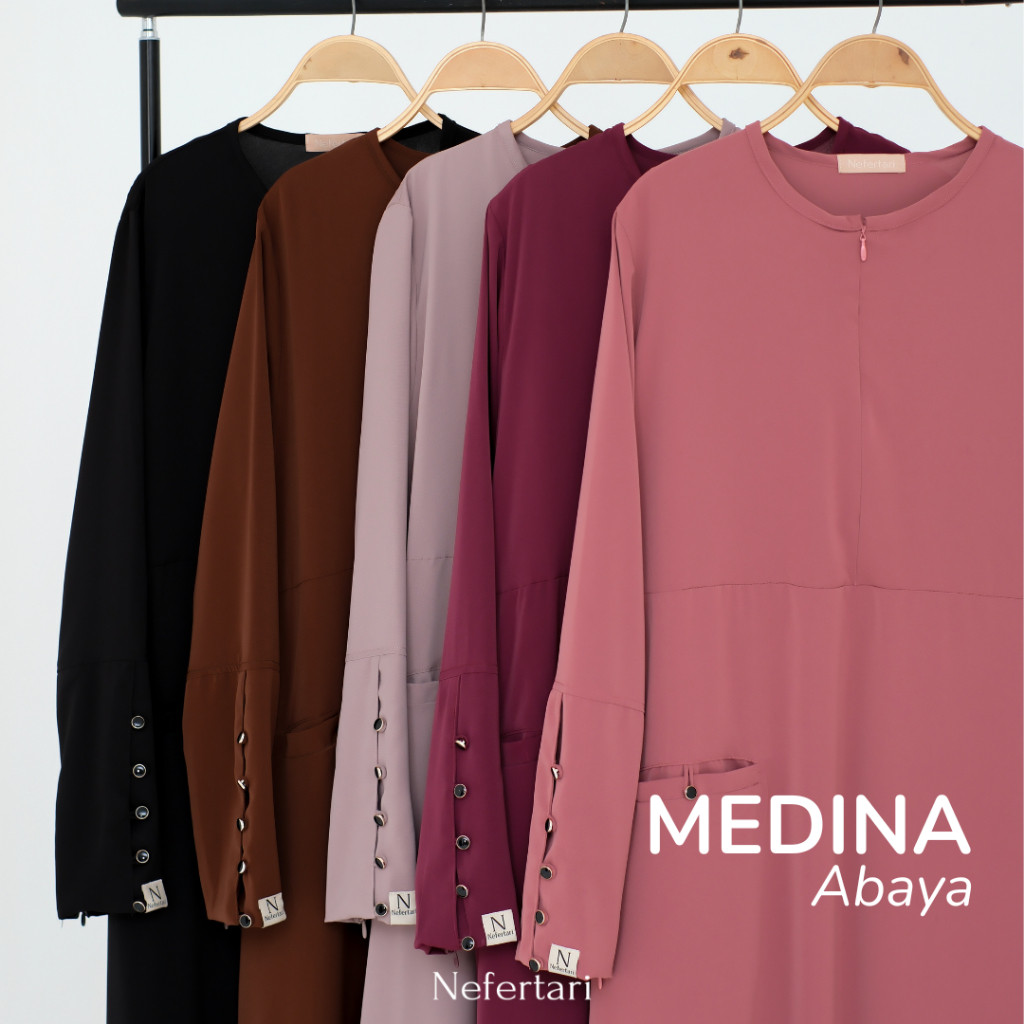 NEFERTARI Medina Abaya Gamis Marbella Silk Anti UV Premium Dress Panjang Wanita Dewasa Remaja