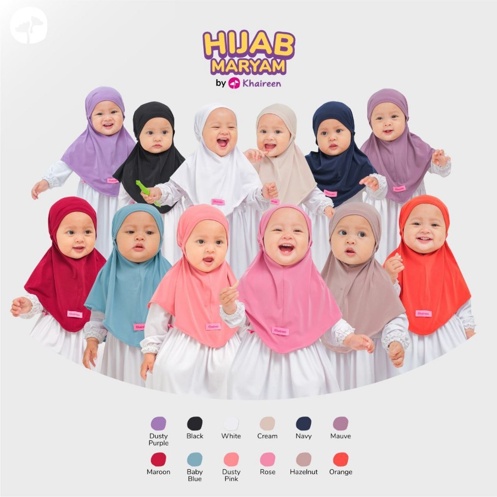 KHAIREEN Hijab Maryam (0-9 Tahun) Hijab Anak Jersey Kerudung Anak Daily Adem