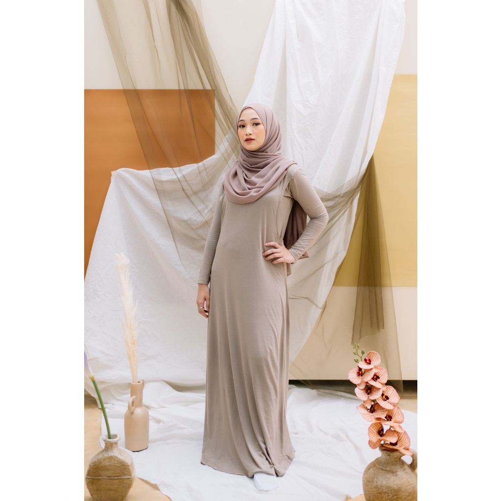 Highneck Longsleeves Dress Busui Small Size (PREMIUM INNER DRESS WITH NURSING ACCESS)