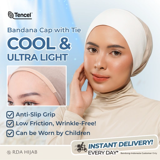 Ciput Bandana Ikat Silikon TENCEL Anti Slip (Tencel Tie-Back Bandana Inner Cap)