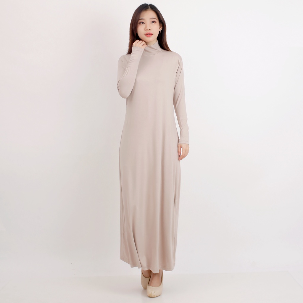 Highneck Longsleeves Dress Busui Small Size (PREMIUM INNER DRESS WITH NURSING ACCESS)