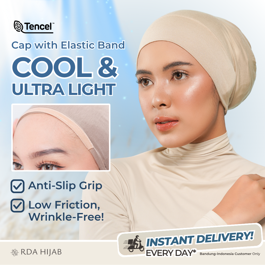 Ciput Arab Karet Tencel Silikon Anti Slip (Tencel Elastic Arab Inner Cap)