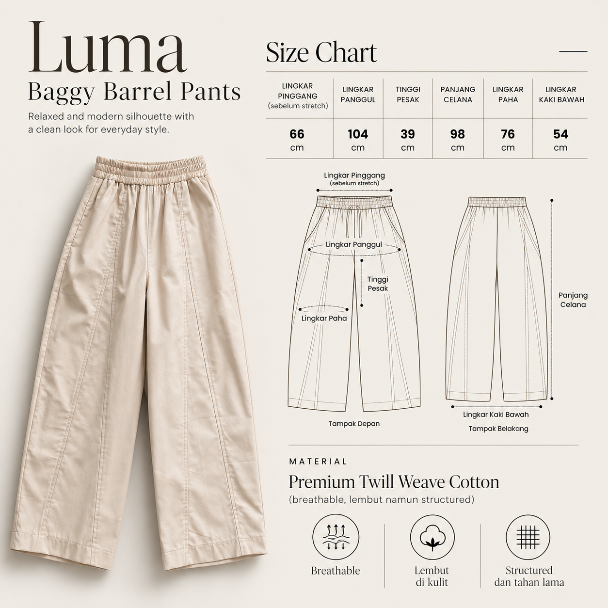 Luma Baggy Barrel Pants