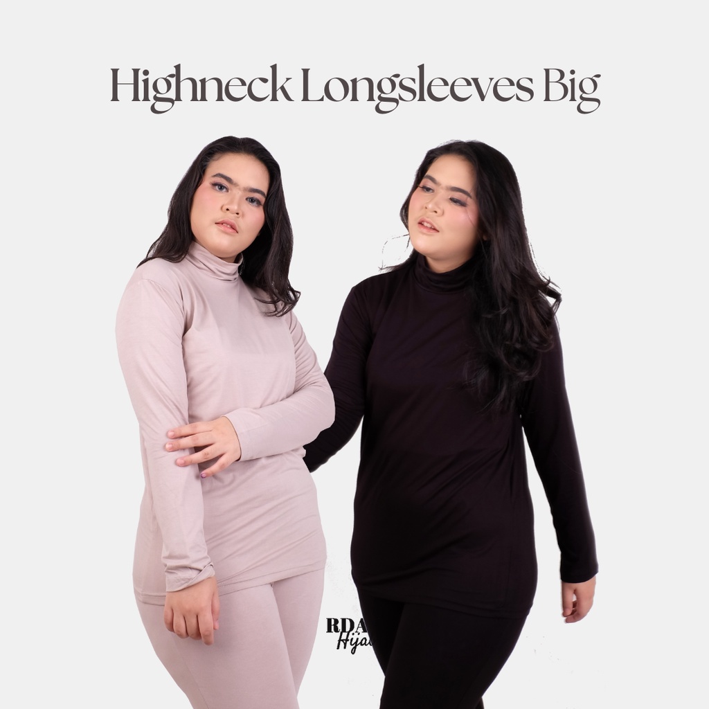 Highneck Longsleeves Big Size - Manset Lengan Panjang Jumbo Besar Katun Viscose Premium RDA Hijab