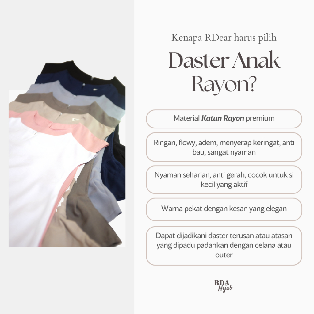 Daster Anak Rayon Premium (KIDS HOME DRESS)
