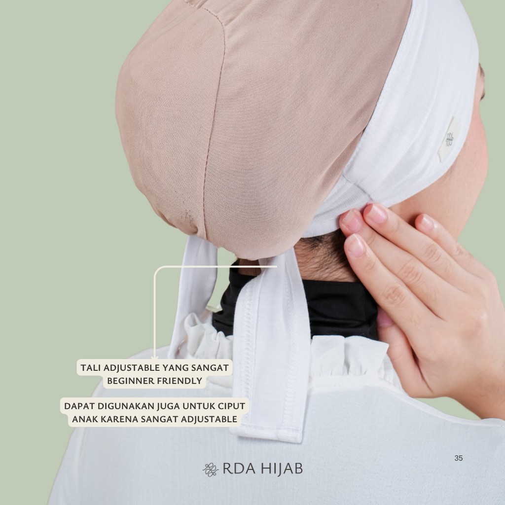 Ciput Bandana Ikat Silikon Anti Slip (Silicone Tie-Back Bandana Undercap)
