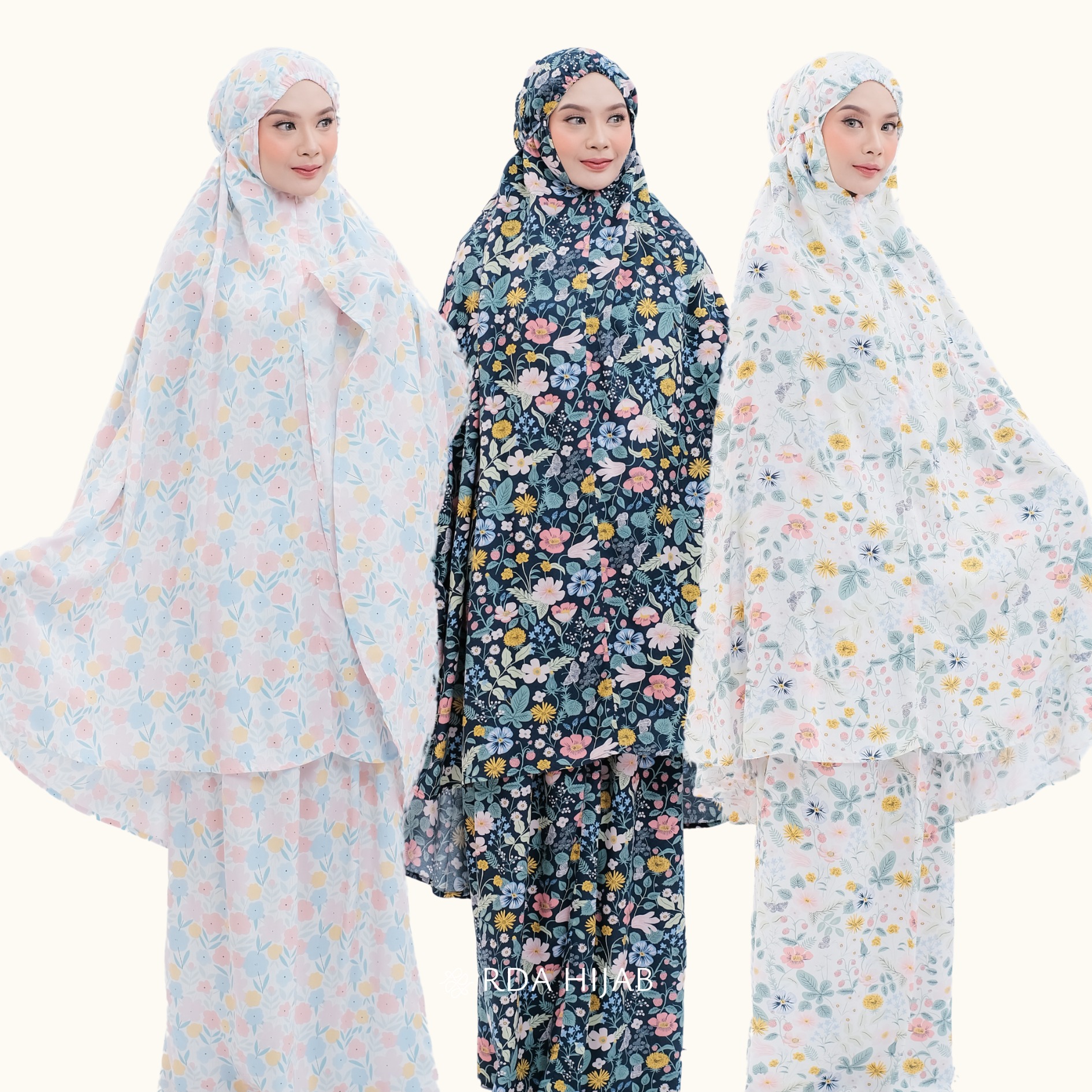 2in1 Mukena Rayon Motif Retsleting Dagu