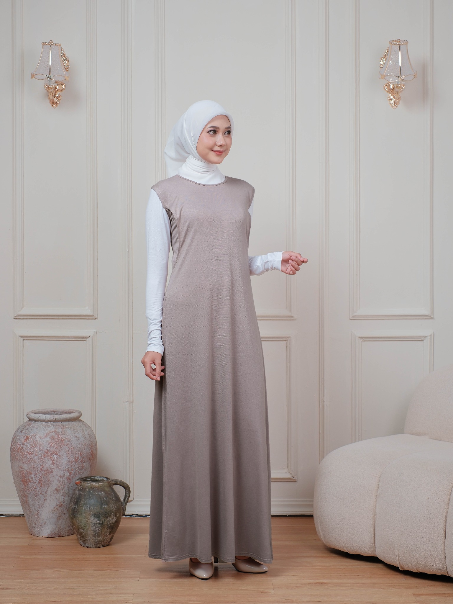 Tanktop Dress Busui Leher Pendek Small Size (PREMIUM NURSING INNER DRESS SMALL SIZE)