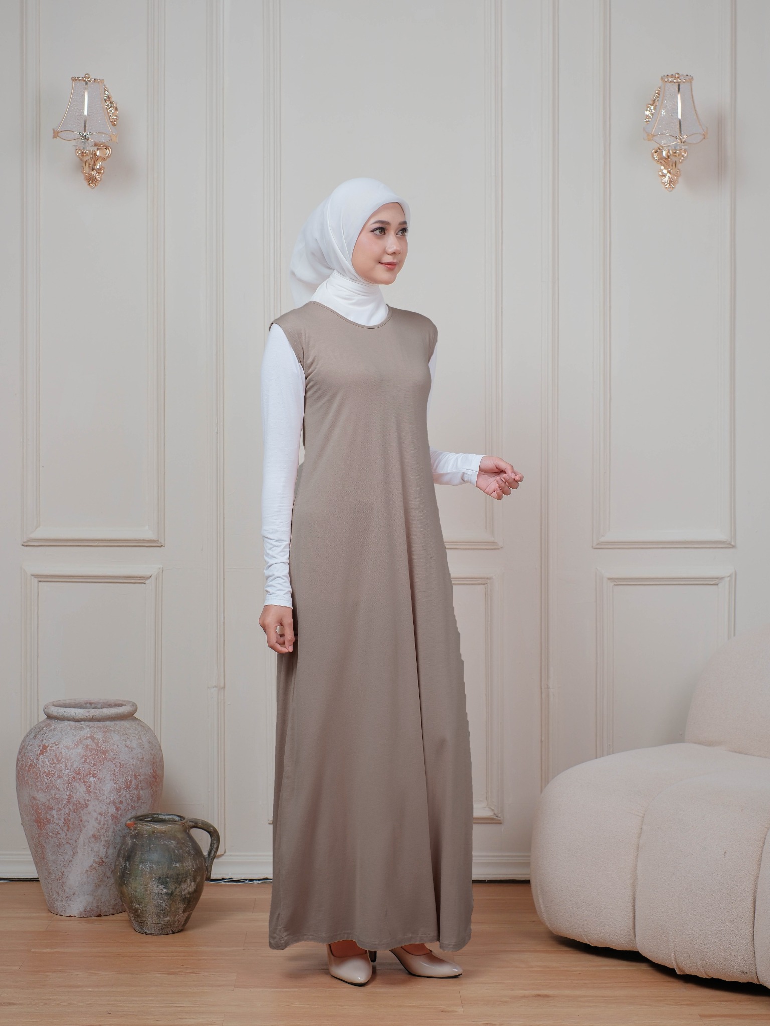 Tanktop Dress Leher Pendek Small Size (INNER LONG DRESS SMALL SIZE)