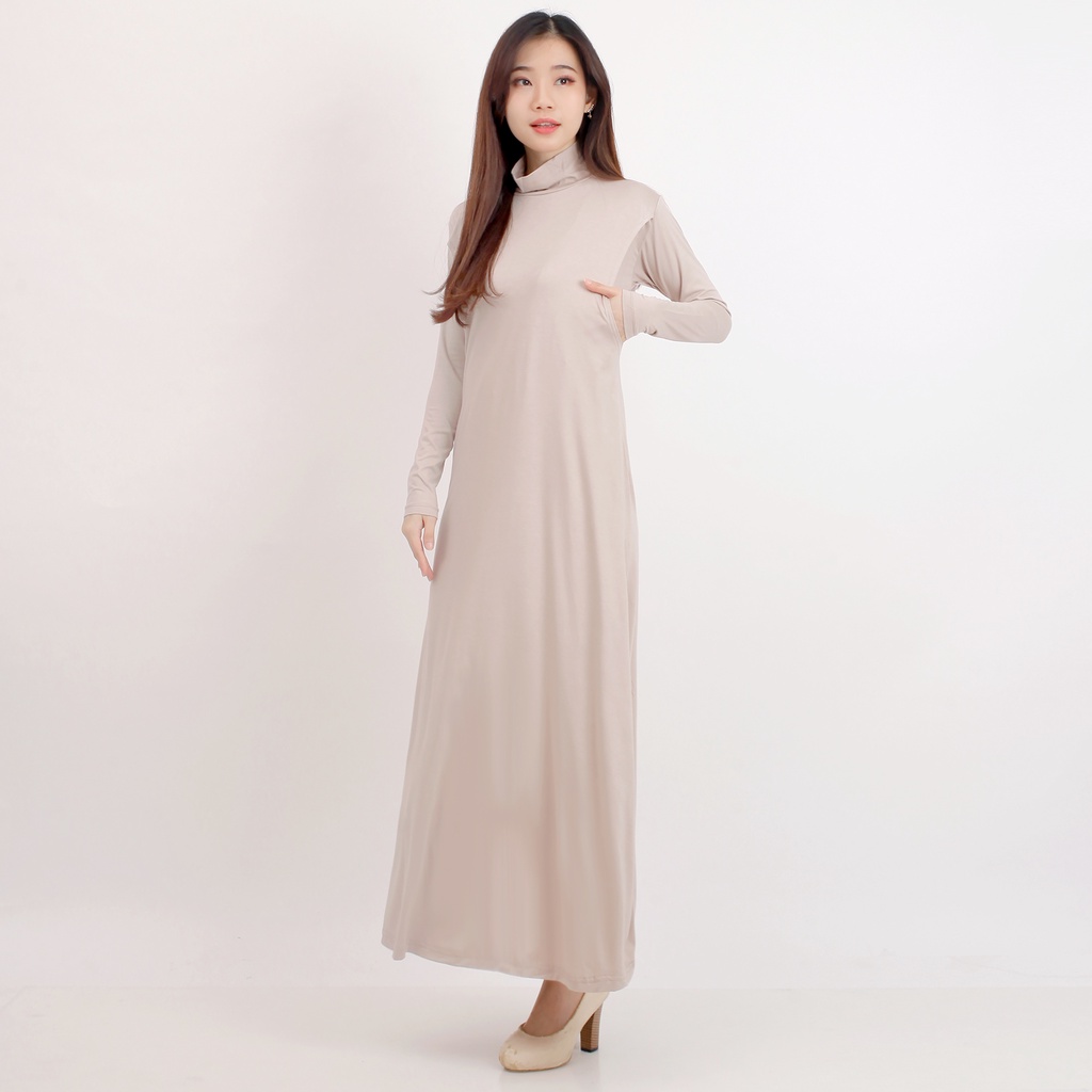 Highneck Longsleeves Dress Busui Small Size (PREMIUM INNER DRESS WITH NURSING ACCESS)