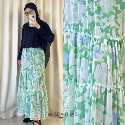 Image of RDAHijab – Rok Naomi Skirt Motif Warna | Rok Panjang Flowly, Modest Wear, Nyaman