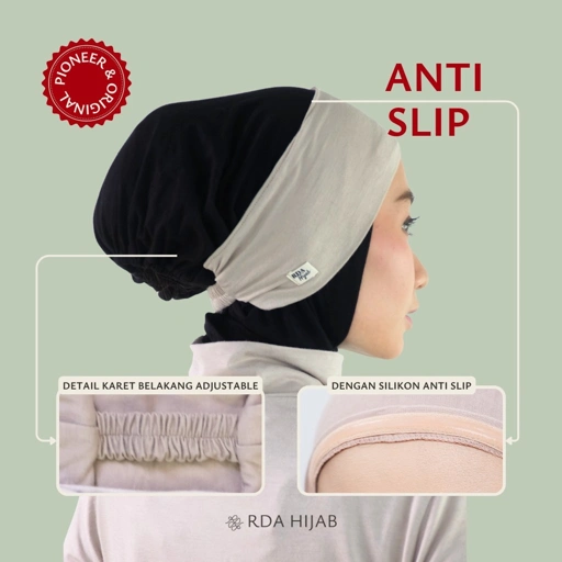 Image of RDAHijab - Ciput Bandana Silikon Anti Slip ORIGINAL | Cocok untuk Umroh dan Haji, Inner Cap Underscarf Hijab, Dalaman Kerudung Jilbab, Premium Silicon, Nyaman, Anti Geser, Anti Budeg, Adem Menyerap Keringat, Anti Pusing