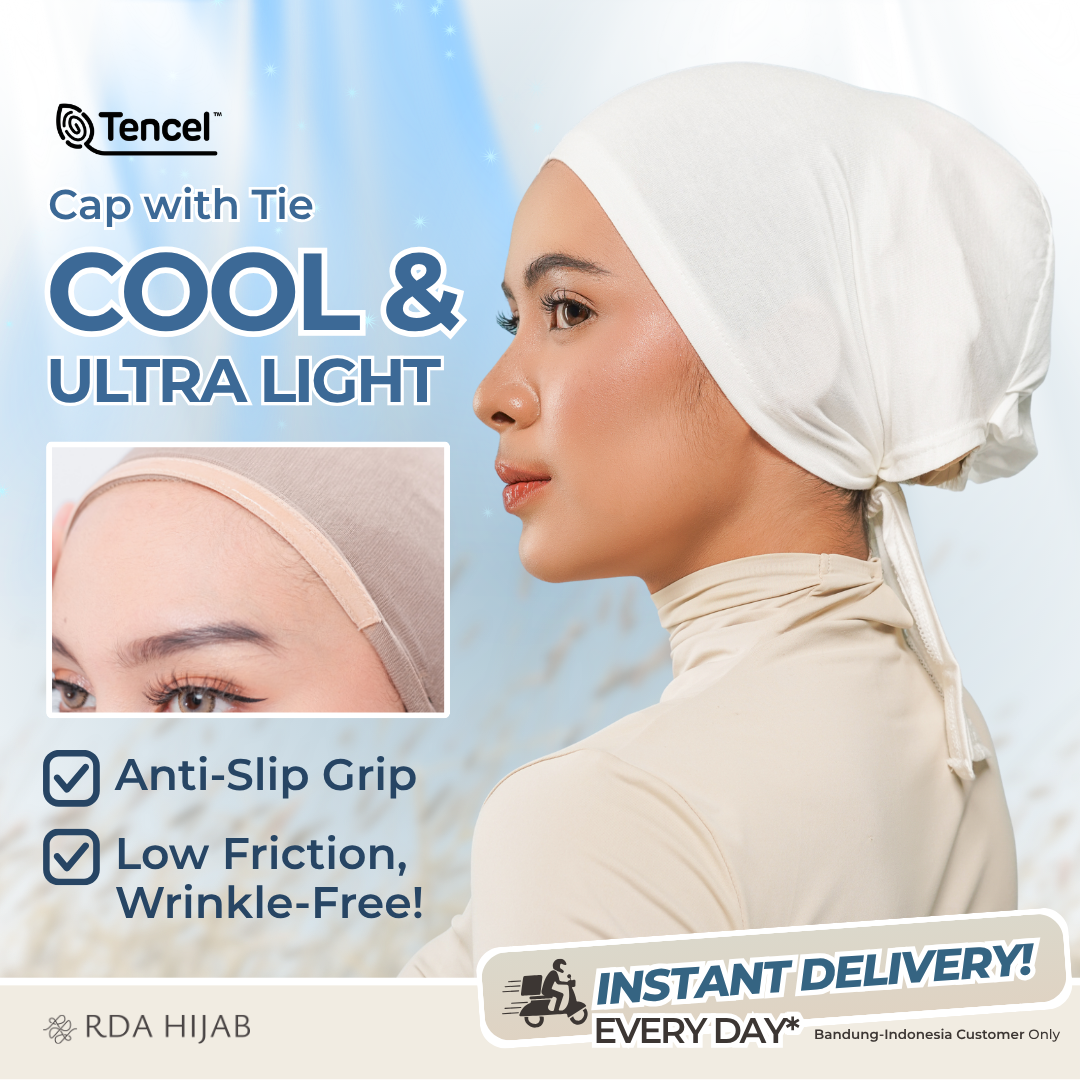 Ciput Turki Ikat Silikon TENCEL Anti Slip (Turkish Tie-Back Tencel Inner Cap )