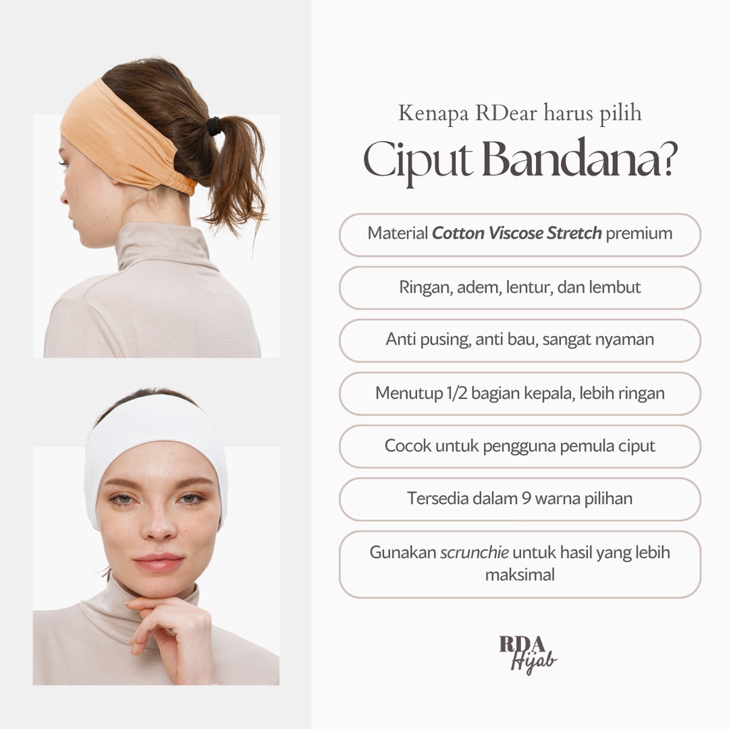 Ciput Bandana (Classic Stretch Bandana Undercap)