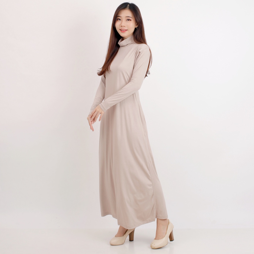 Highneck Longsleeves Dress Busui Small Size (PREMIUM INNER DRESS WITH NURSING ACCESS)