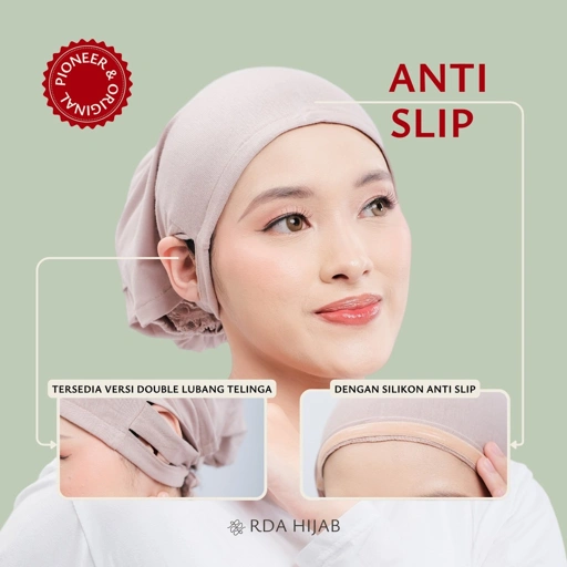 Image of RDAHijab – Ciput Turki Ikat Silikon ORIGINAL | Cocok untuk Umroh dan Haji, Premium, Inner Hijab Anti Slip, Adem Nyaman, Dalaman Kerudung Jilbab Anti Geser, Anti Budeg, Menyerap Keringat, Lubang Telinga