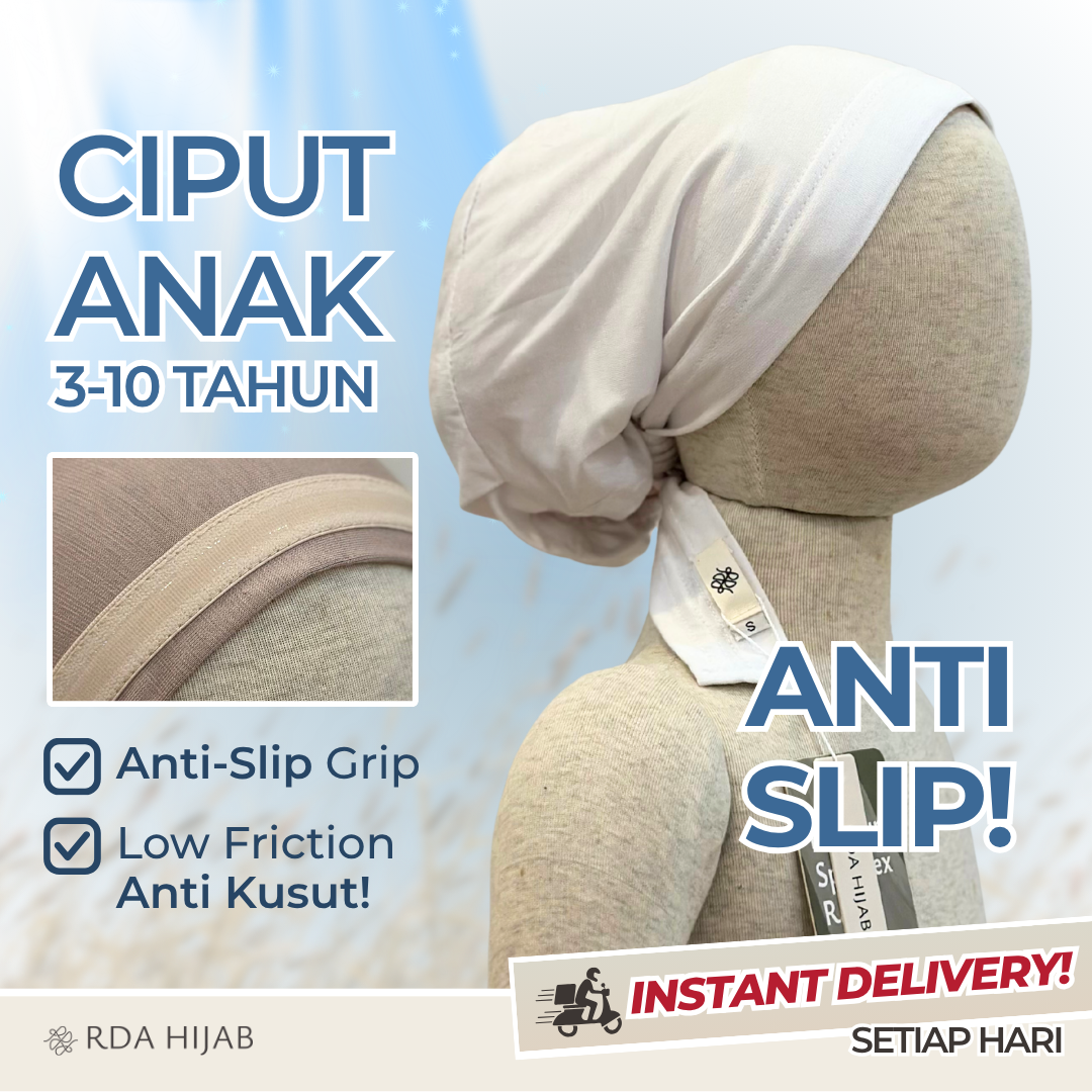 Kids Full Cover Anti Slip Turkish Undercap (Ciput Turki Ikat Silikon Anak)