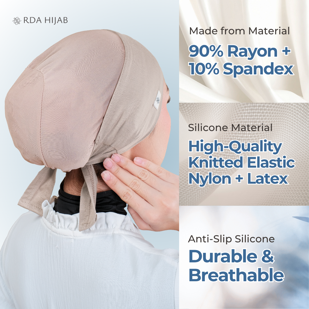 Ciput Bandana Ikat Silikon Anti Slip (Silicone Tie-Back Bandana Undercap)