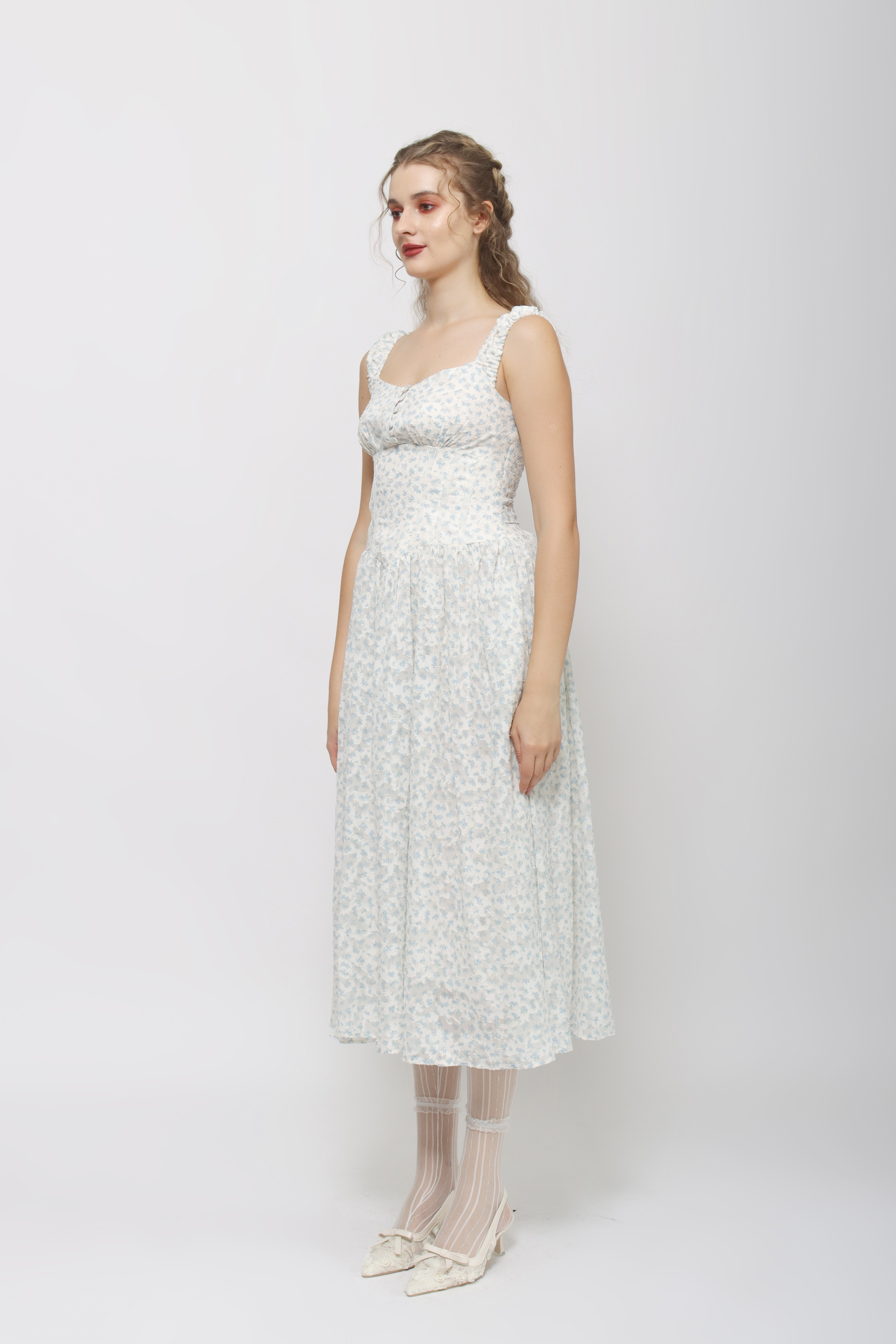 STARRY Azure Dress in Blue Floral