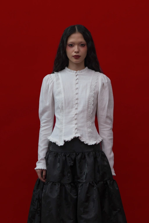 Image of Catherine Blouse in White (Pre-Order)