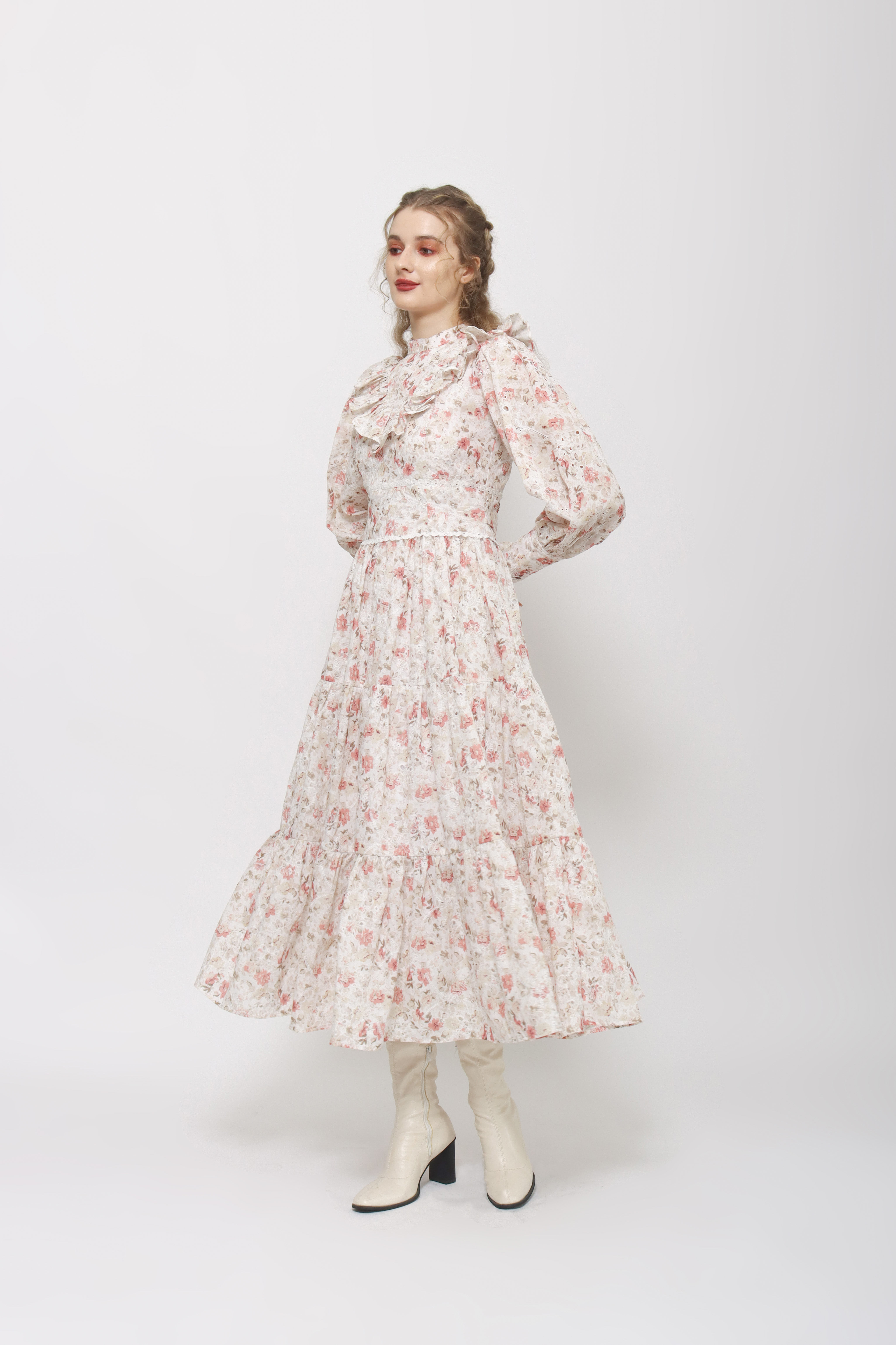 Marina Dress in Cream Floral