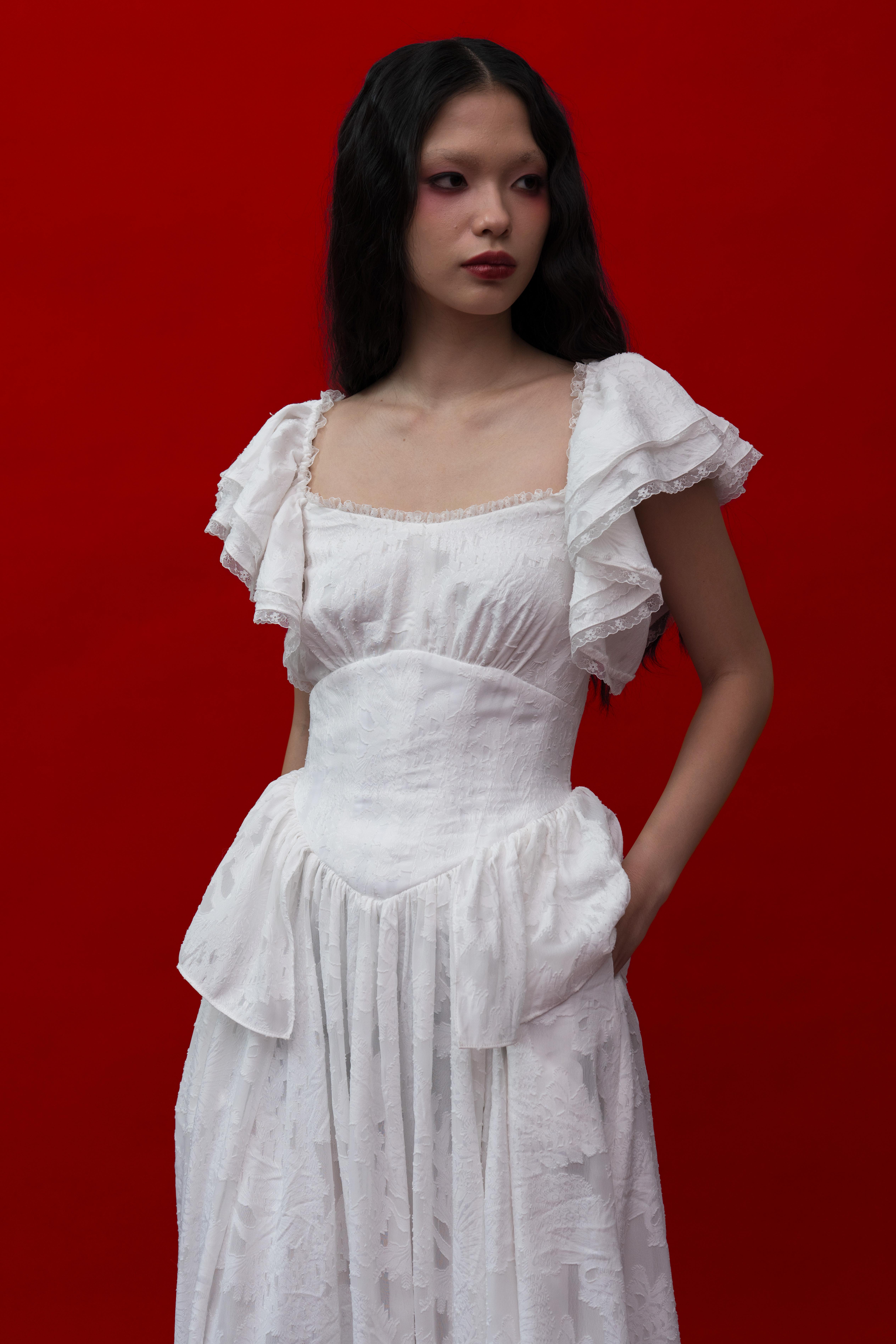 Georgiana Dress in White (Pre-Order)