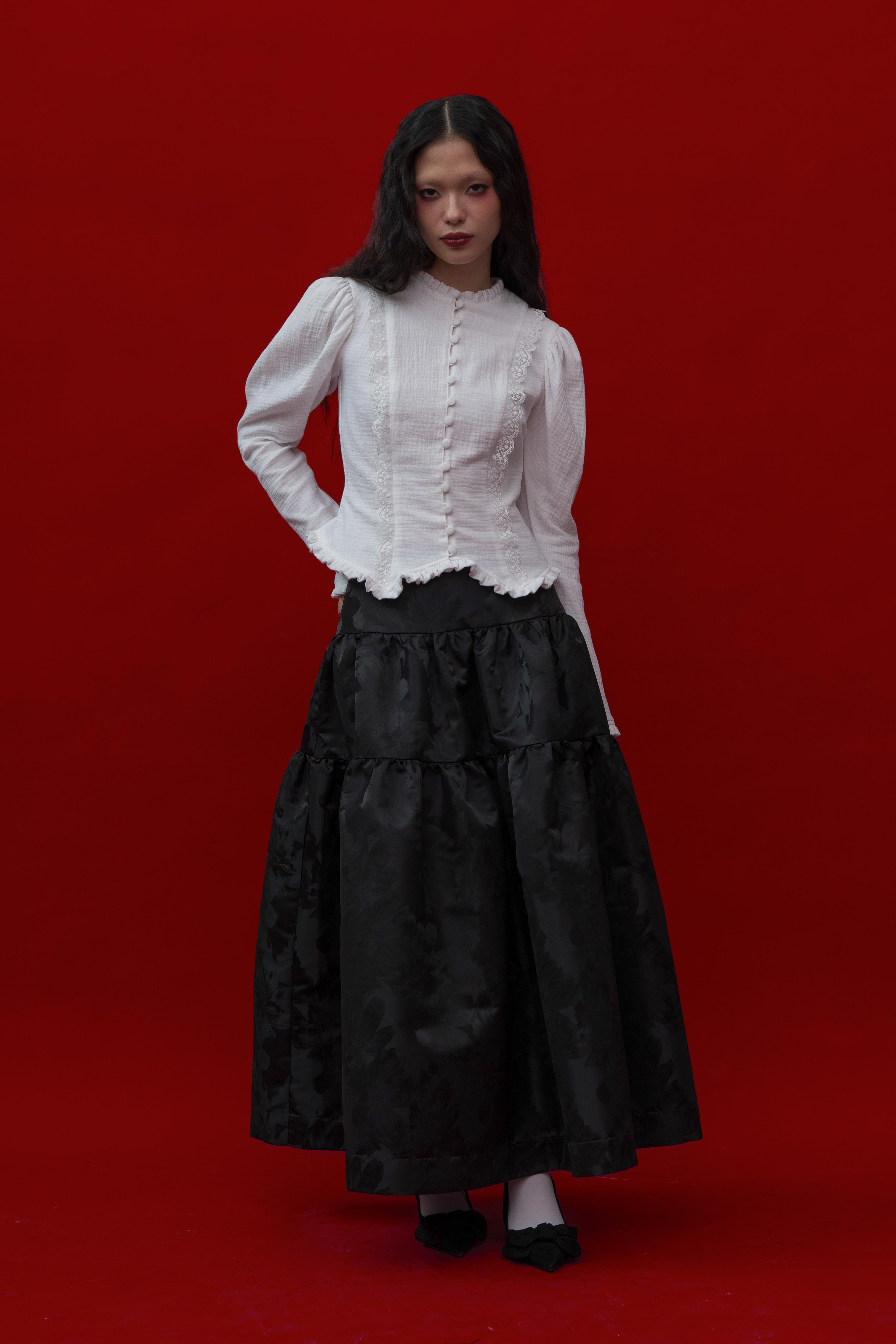 Catherine Blouse in White (Pre-Order)