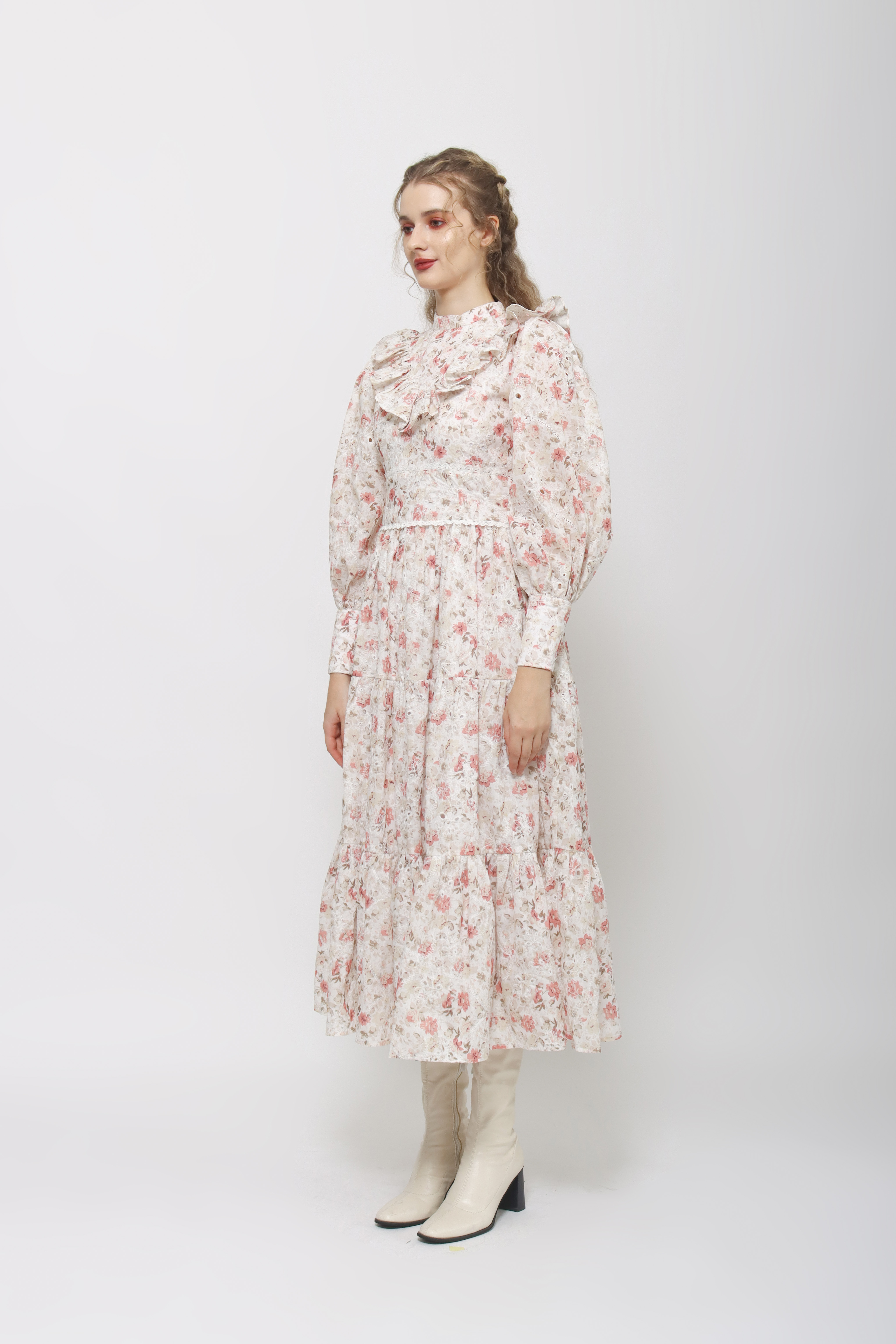 Marina Dress in Cream Floral