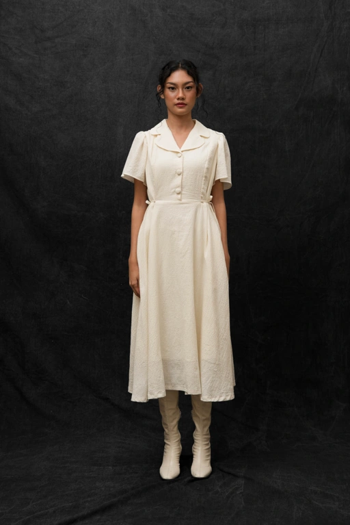 Image of BLOSSOMwithSTARRY Adaline Dress in Beige