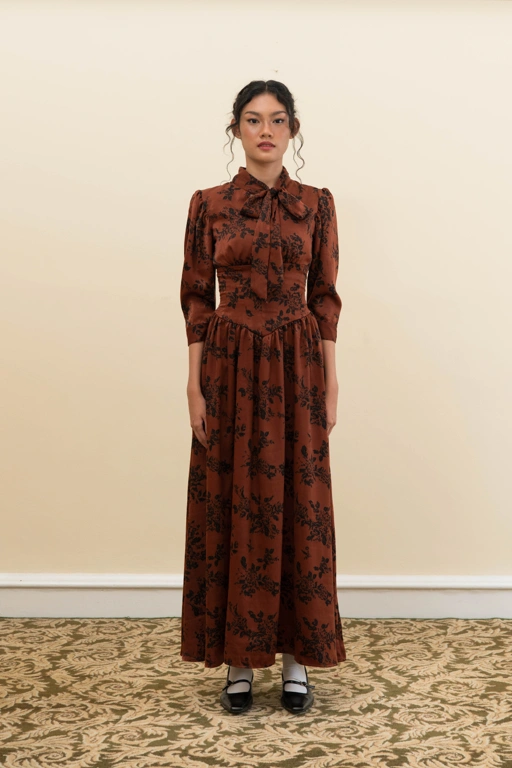 Image of Juliet Dress in Burnt Umber Floral
