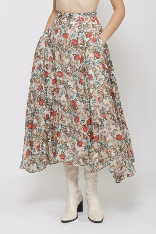 Image of Eden Skirt in Cream Floral
