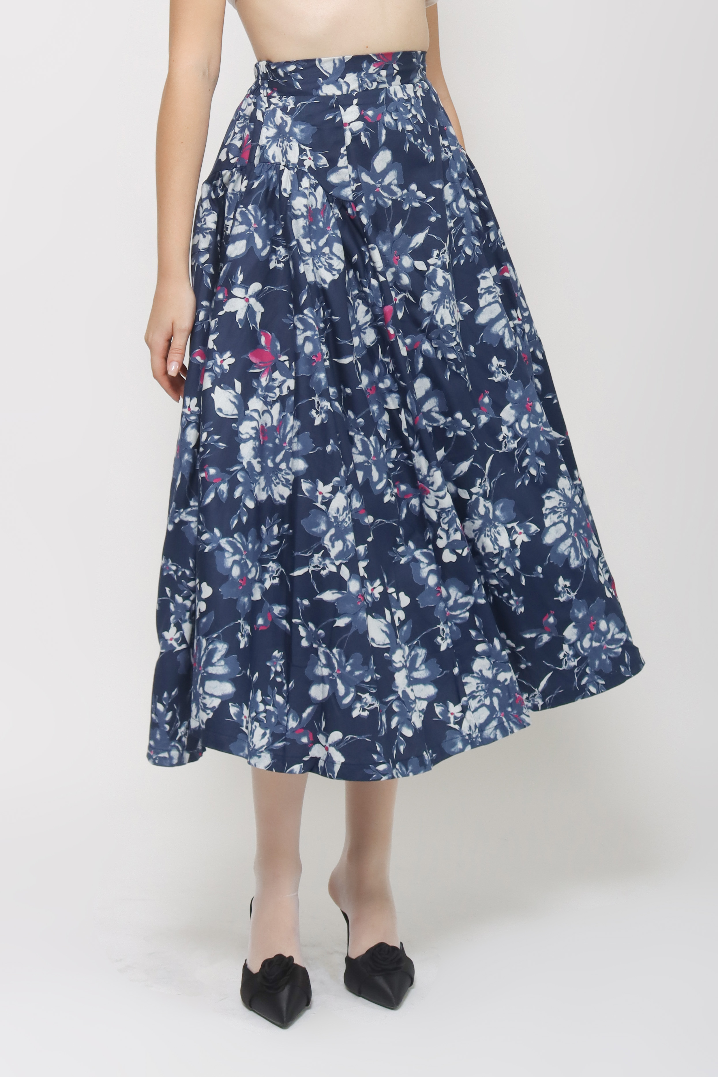 Eden Skirt in Blue Floral
