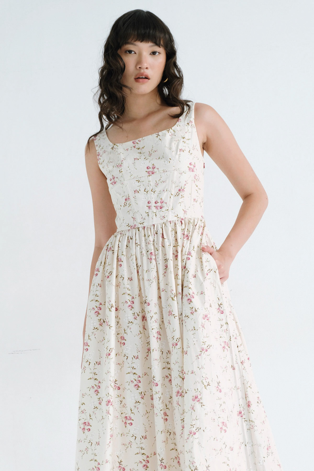 STARRY Hamlet Dress in Cream Floral