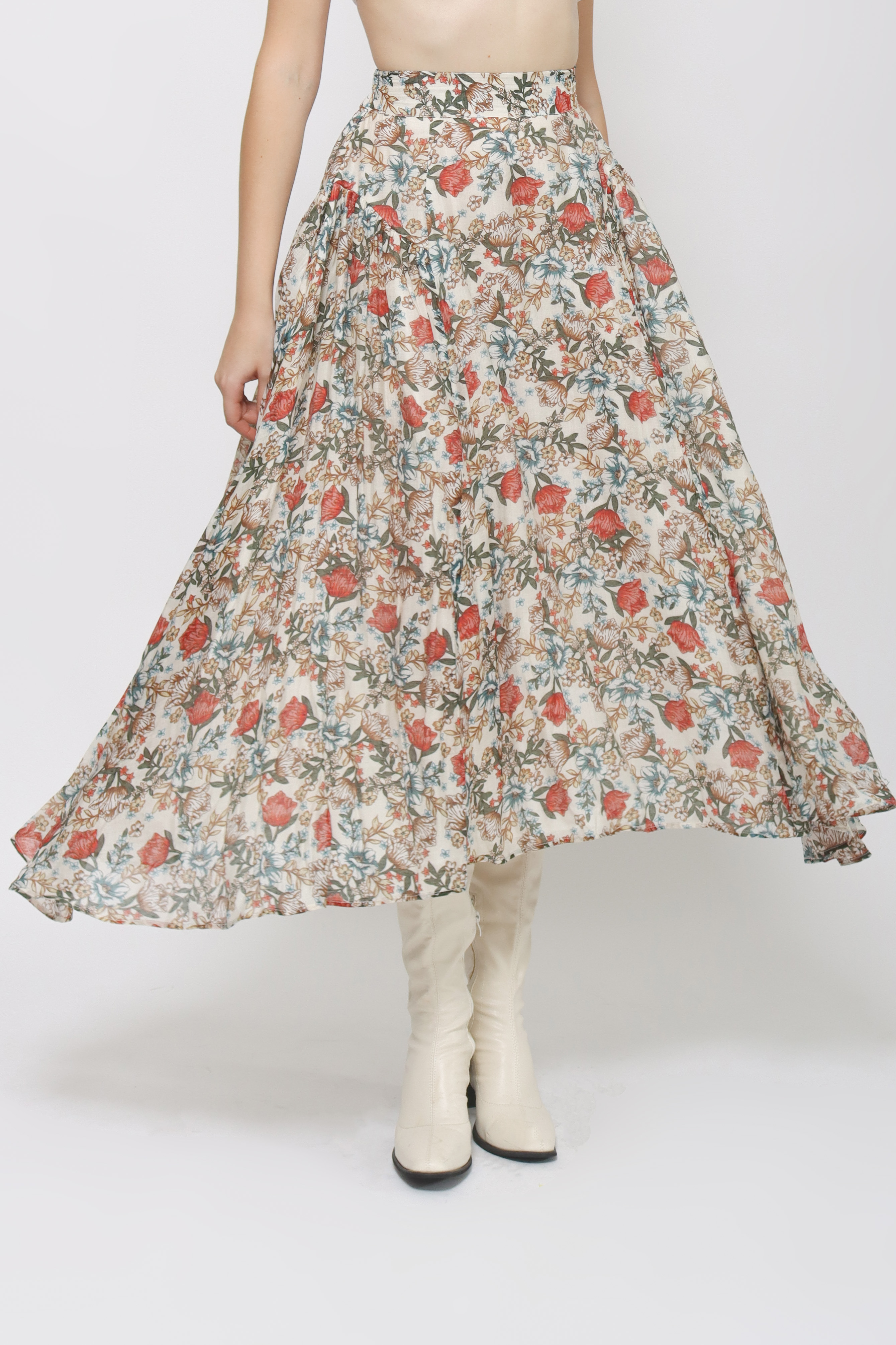 Eden Skirt in Cream Floral