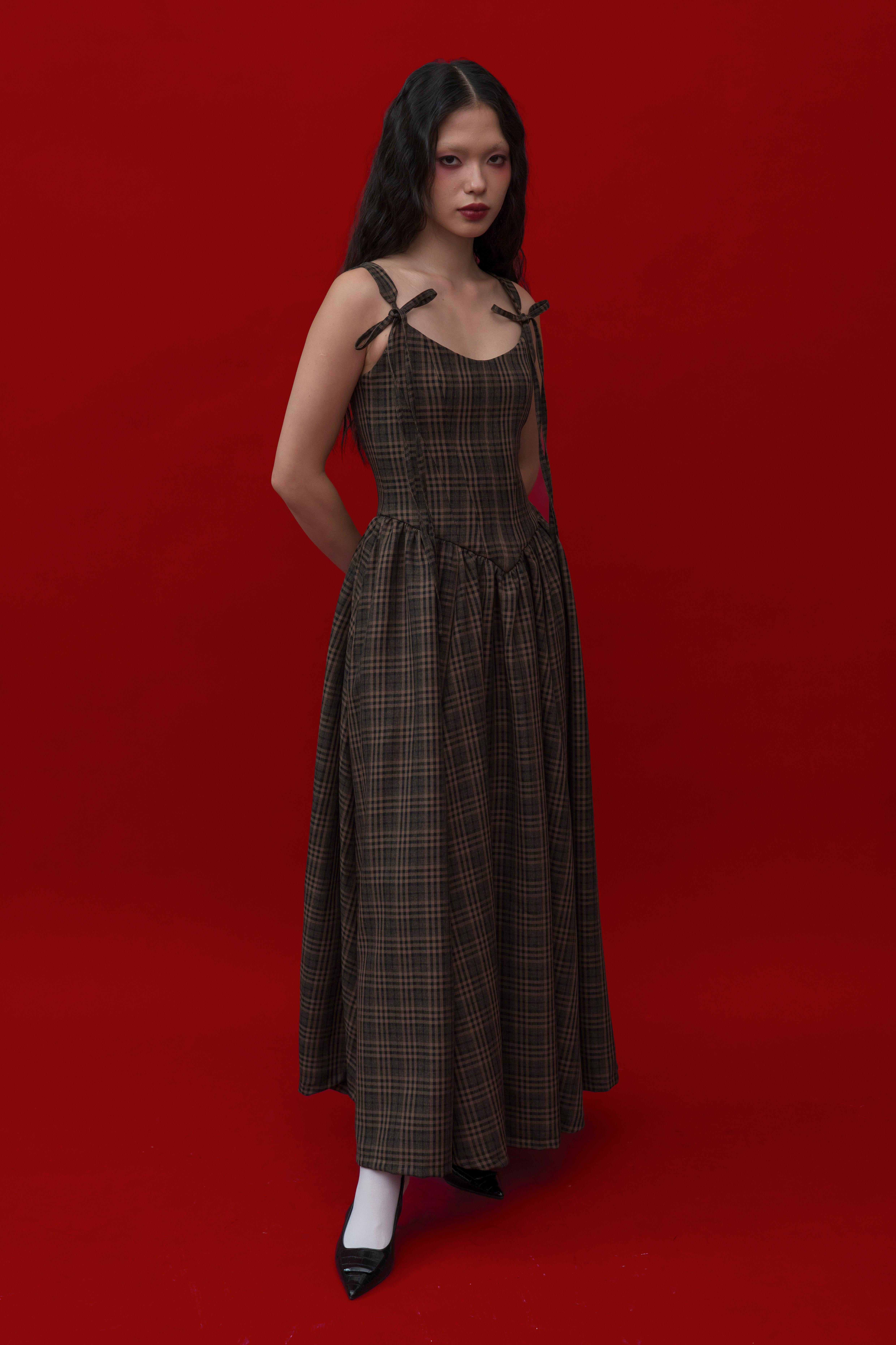 Vessara Dress in Brown