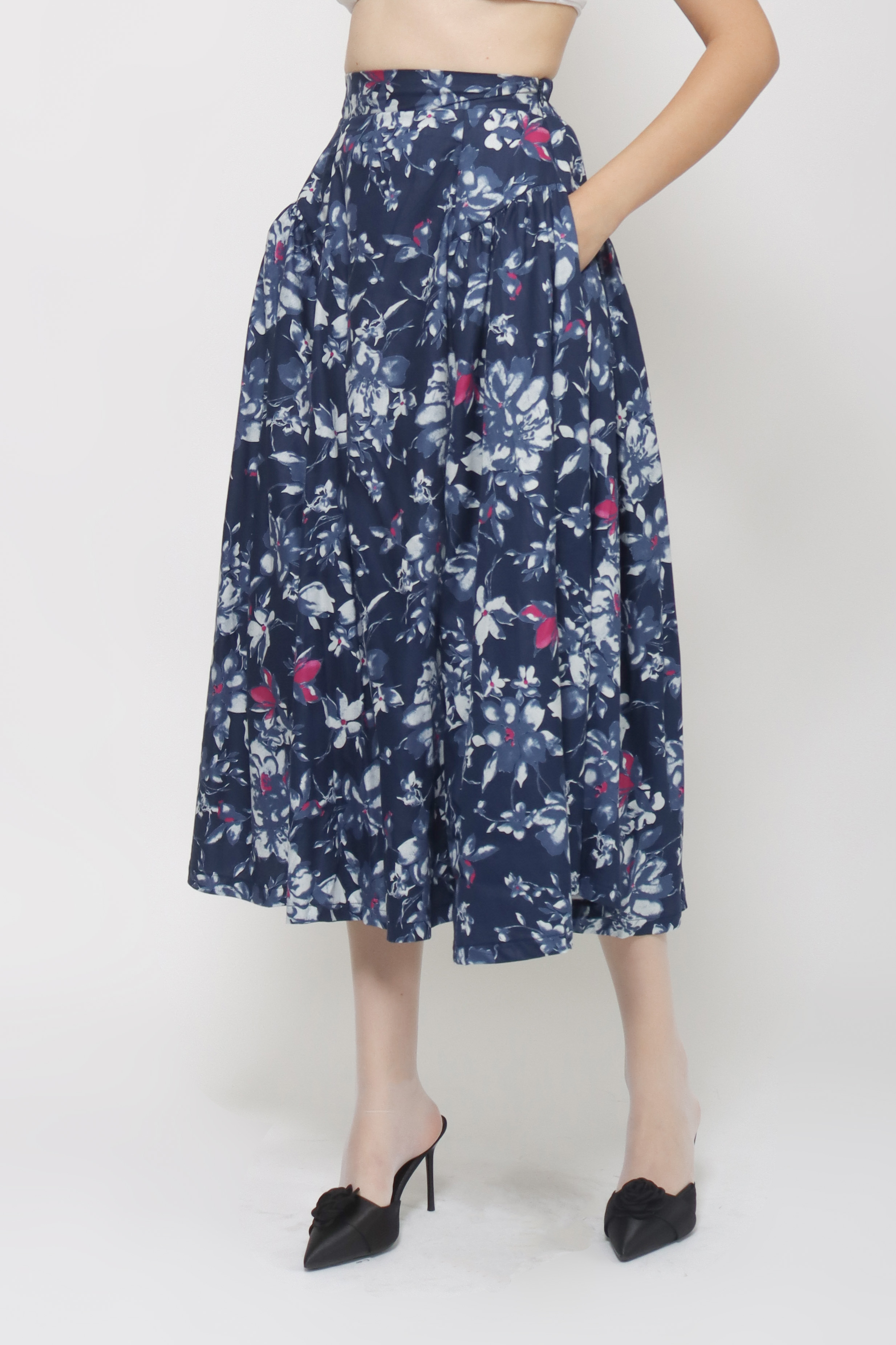 Eden Skirt in Blue Floral