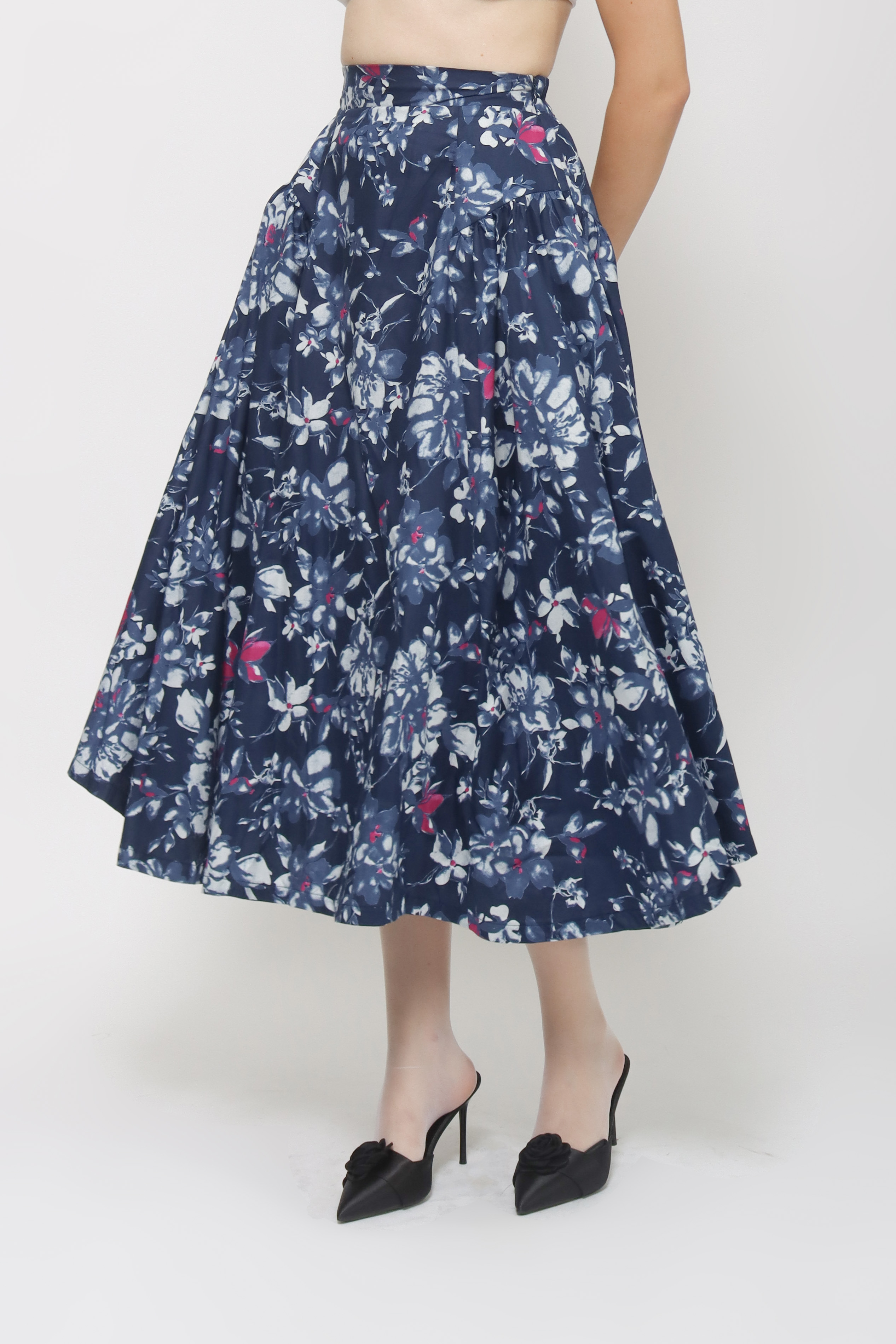 Eden Skirt in Blue Floral